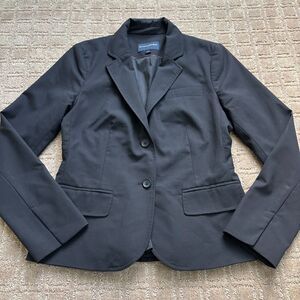 Banana Republic Wool Blend Blazer Jacket Women's 4 Black Preppy Career Office
